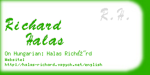 richard halas business card